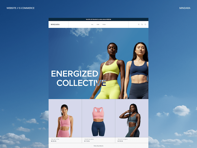 Cover image for E-commerce website - Mindara lifestyle