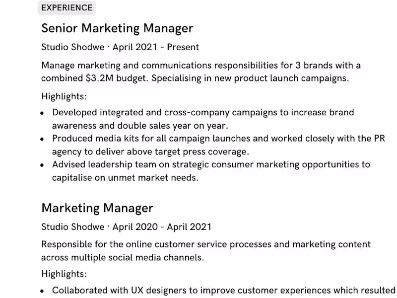 Cover image for Professional Resume and Cover Letter for Marketing Manager
