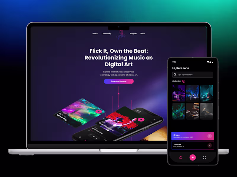 Cover image for UX/UI for Blockchain-Powered Mobile App for Music Sharing
