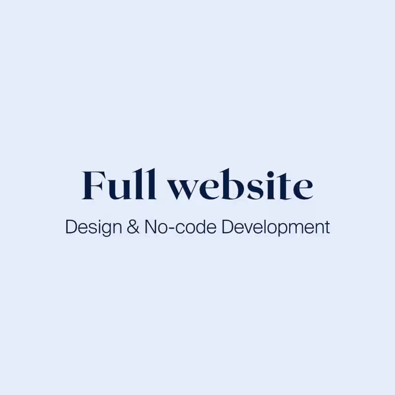 Cover image for Full Website – Design & No-code Development