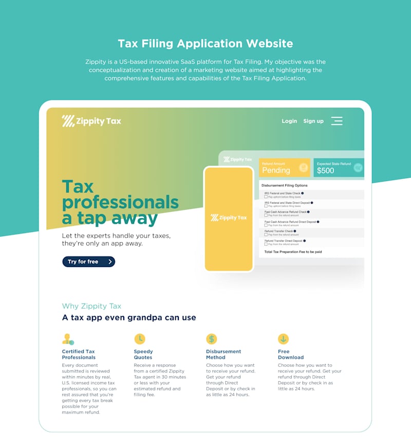 Cover image for Tax Filing SAAS Website on Behance
