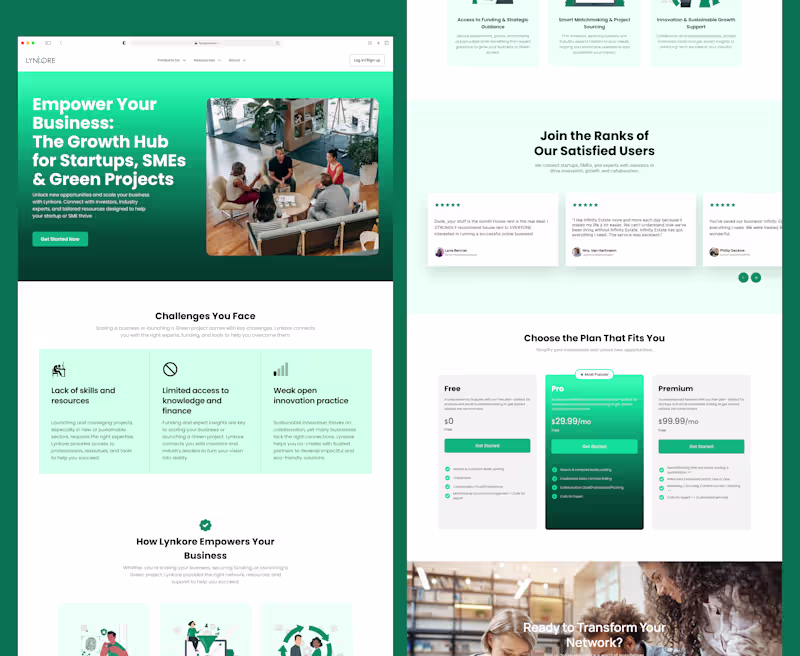 Cover image for Business Ecosystem Landing Page UI