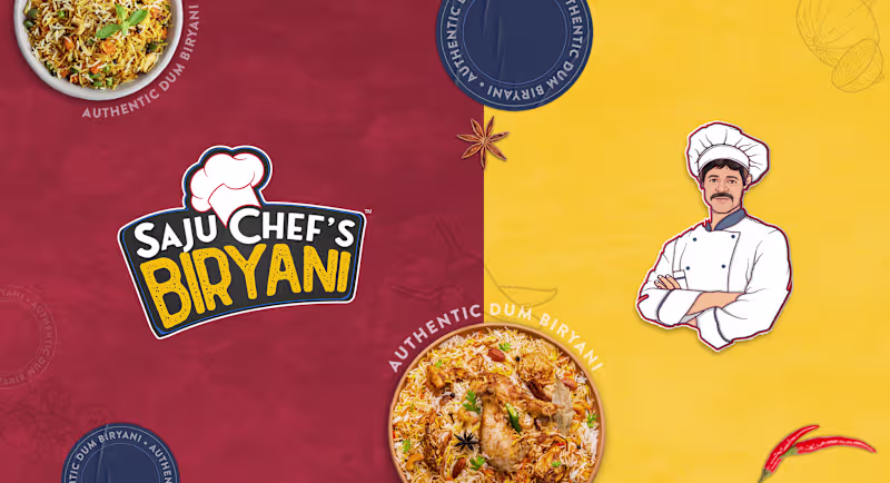 Cover image for Saju Chef's Biryani | Brand Visual Identity & Packaging