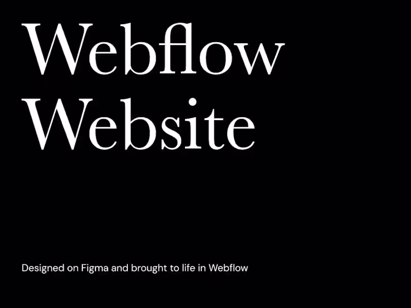 Cover image for Design to Launch: Webflow Website