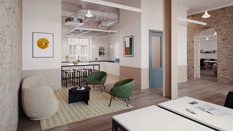Cover image for Sleek Office Space 3D Renderings