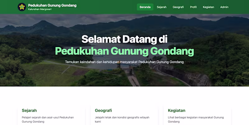 Cover image for Website Pedukuhan Gunung Gondang