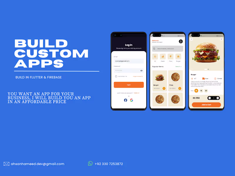 Cover image for Custom flutter mobile app development (Both Android & IOS)