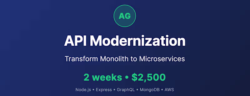 Cover image for API Modernization Sprint (2 weeks)