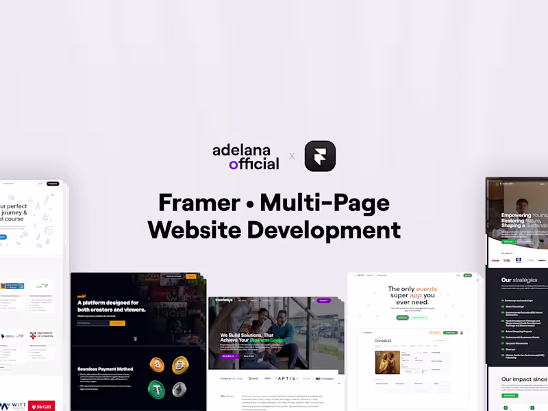 Cover image for Framer • Multi-Page Website Development