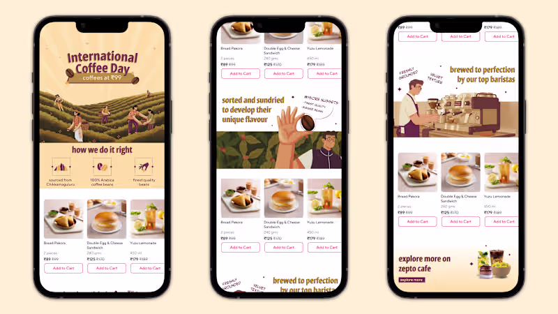 Cover image for In-App visuals for International Coffee