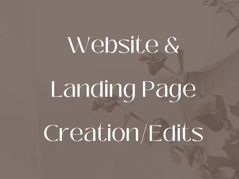Cover image for Website + Landing Page Creation/Edits