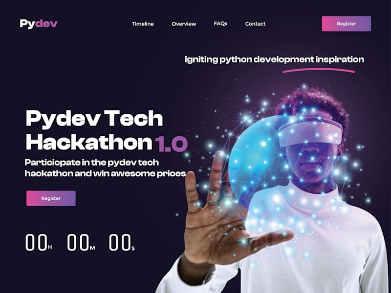 Cover image for Pydev Tech Hackathon 1.0 design and website development