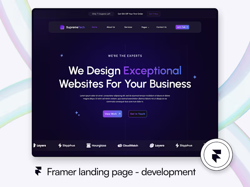 Cover image for Framer landing page - development