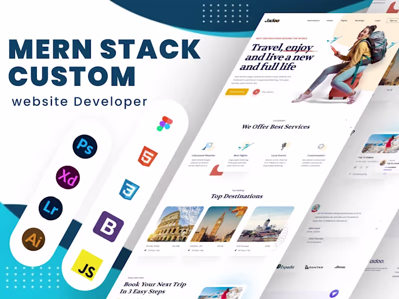 Cover image for Create Responsive Website & web Design as a full stack developer