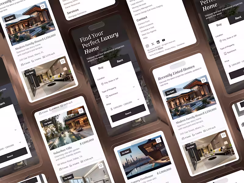 Cover image for Modern Real Estate Platform UX/UI Design
