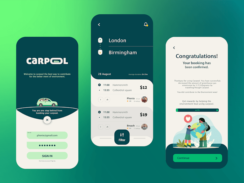 Cover image for A Carpool Ui Ux Design Challenge I have participated
