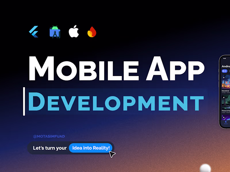 Cover image for Custom Android and iOS mobile applications with flutter