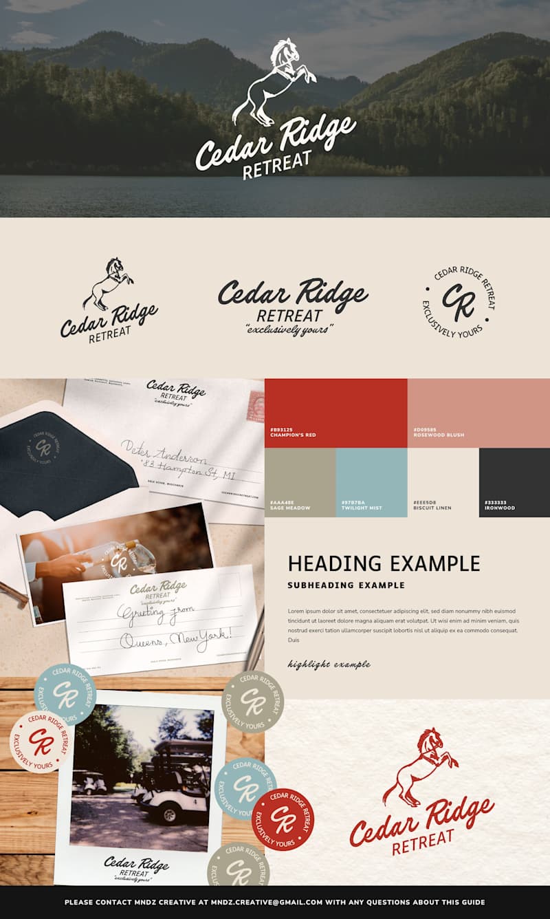 Cover image for Cedar Ridge Retreat Branding