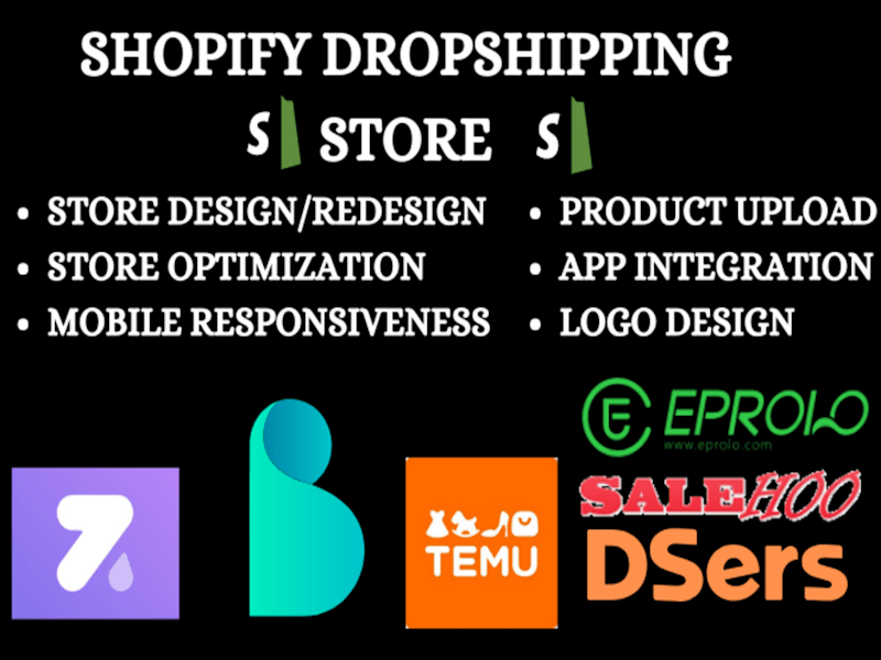 Cover image for I will build shopify ecommerce dropshipping store website design