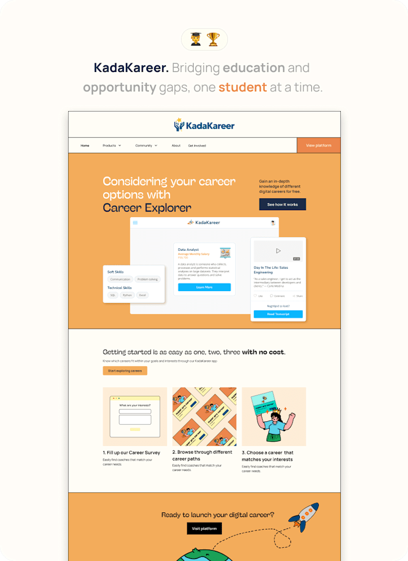 Cover image for KadaKareer Website Redesign