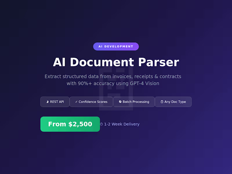 Cover image for AI Document Parser - Invoice, Receipt & Contract Extraction