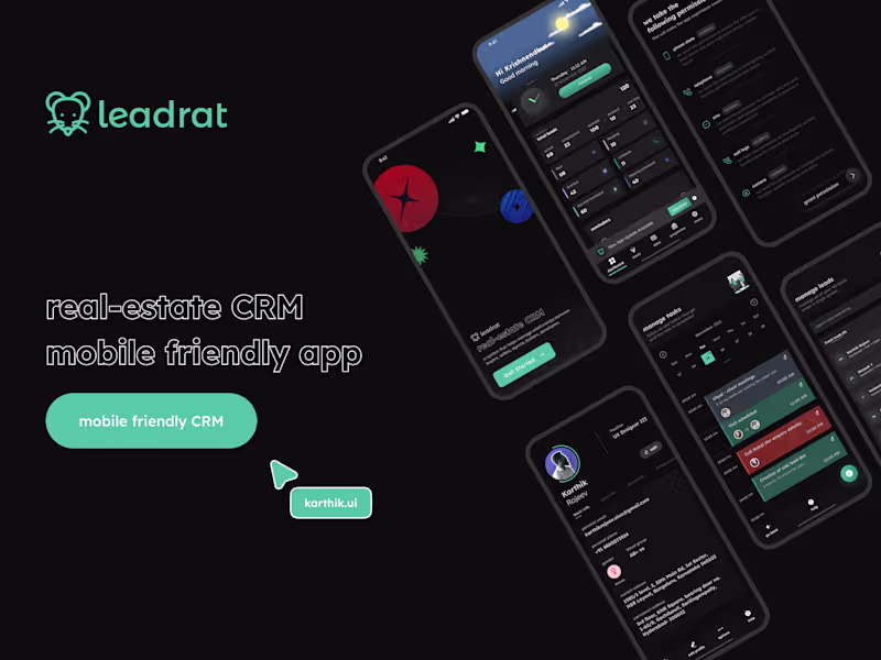 Cover image for leadrat CRM App: 
Clean and Classy UI design