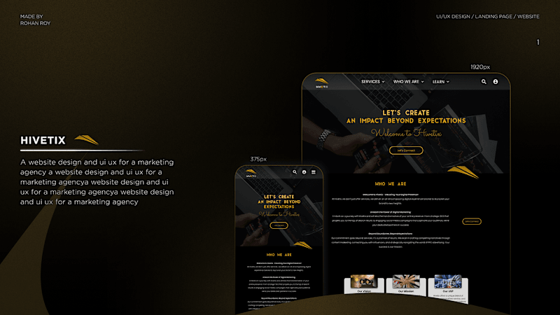 Cover image for HIVETIX | UI/UX of a Marketing Agency :: Behance