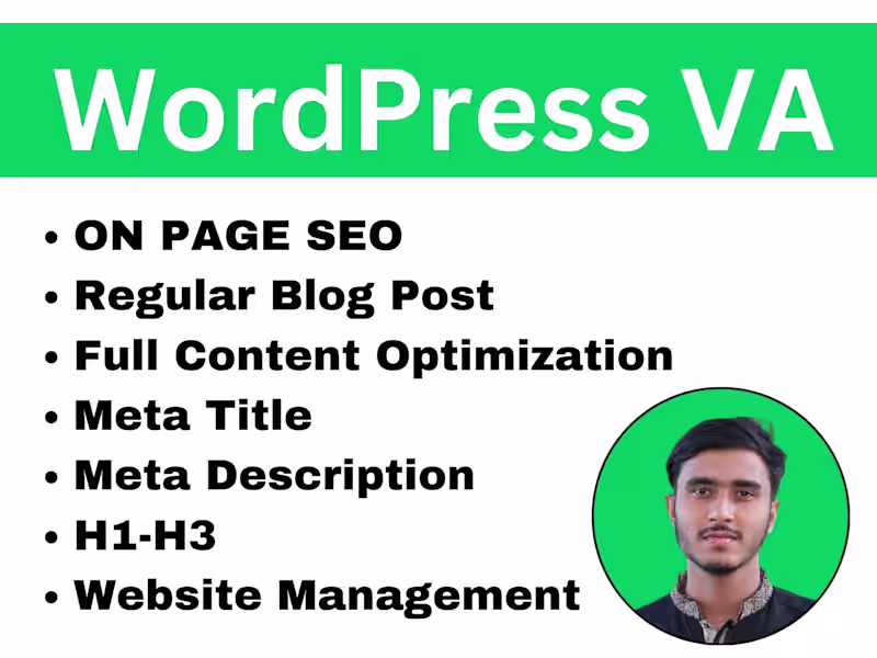 Cover image for I will upload blog posts as wordpress virtual assistant