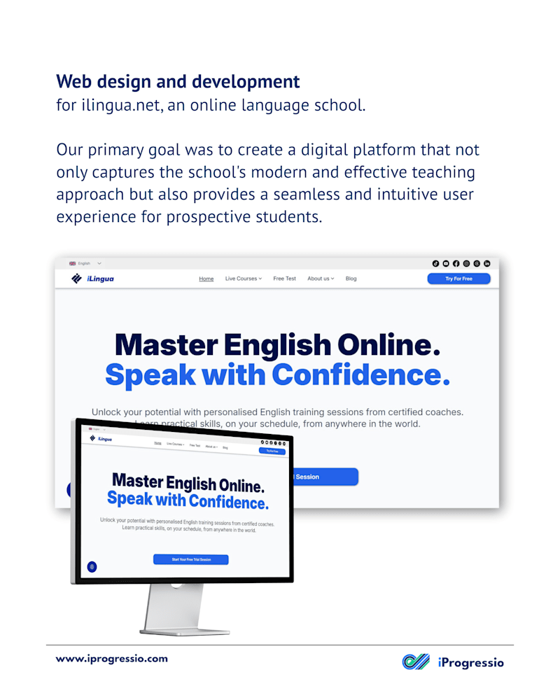 Cover image for Web Design for iLingua
