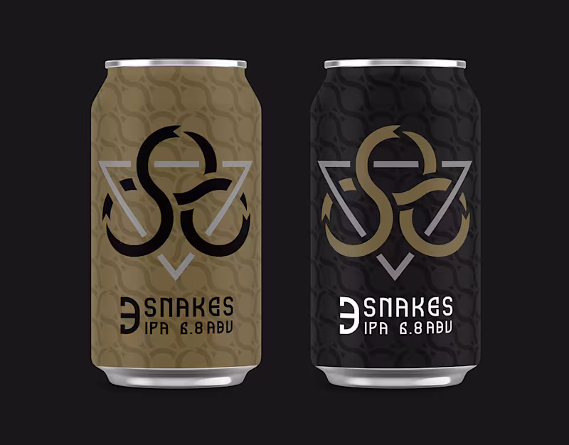 Cover image for 3 Snakes Logo and Beer Can Concept