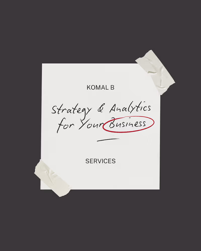 Cover image for End-to-End Strategy & Analytics for Your Business