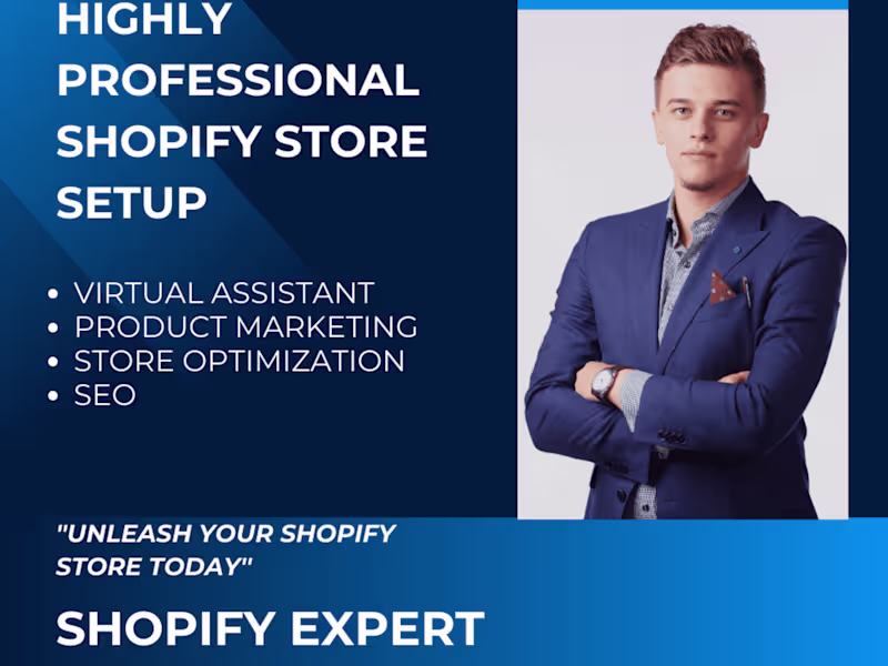 Cover image for I will Setup or Redesign your Shopify Website Professionally.
