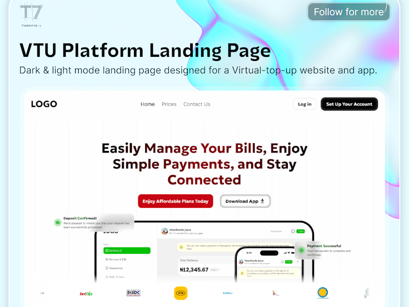 Cover image for VTU Landing Page Redesign