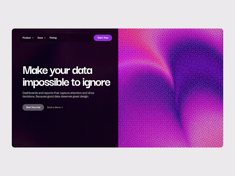 Cover image for Data viz SaaS · Hero
Good