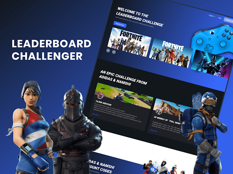Cover image for Leaderboard  Challenger Landing Page Design 🎮