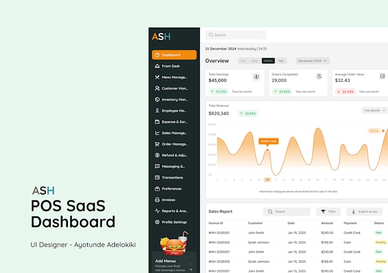 Cover image for POS SaaS Dashboard UI Design