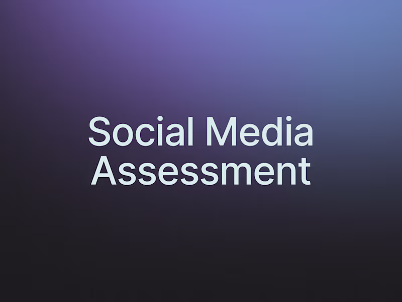 Cover image for Organic Social Media Assessment