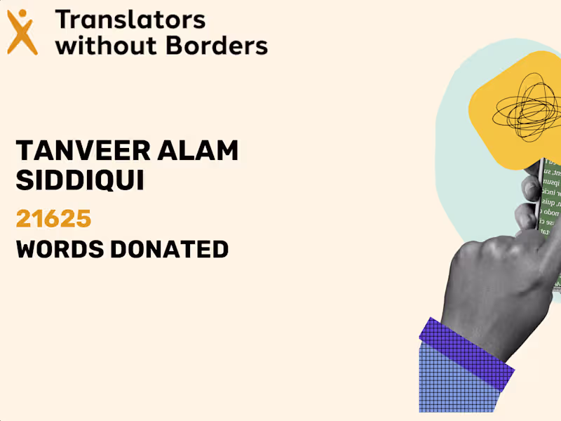 Cover image for 20k+ words translated for international humanitarian orgs.