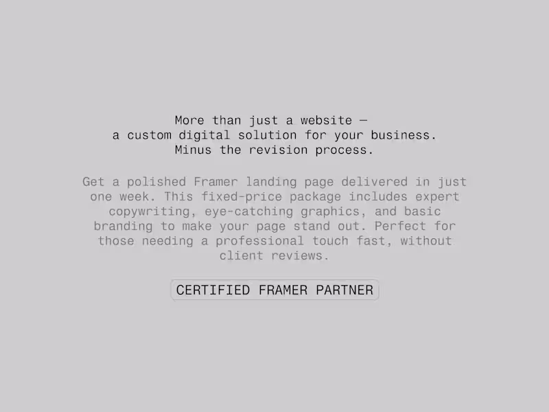 Cover image for Framer Express Landing Page