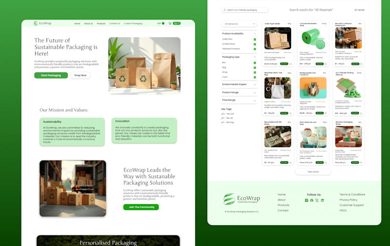 Cover image for E-commerce Website for Eco-Conscious Packaging