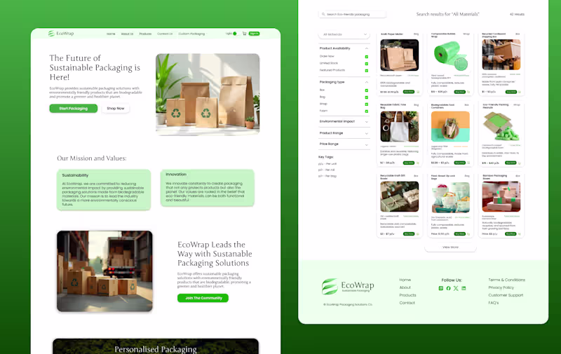 Cover image for E-commerce Website for Eco-Conscious Packaging