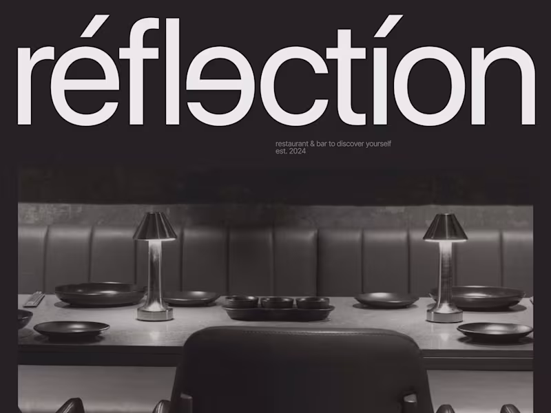 Cover image for Reflection:: Restaurant & bar to discover yourself :: Behance
