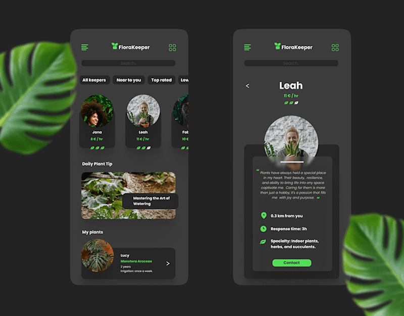 Cover image for Flora Keeper UI Design