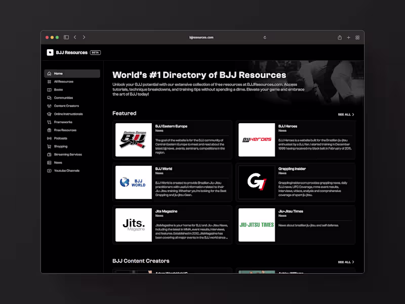Cover image for BJJ Resources v2 (Framer)