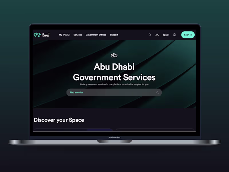 Cover image for TAMM: Abu Dhabi Government Services | UX/UI Design 