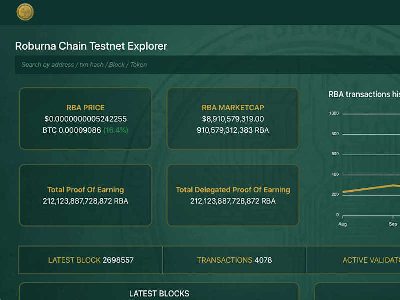 Cover image for Testnet Roburna Blockchain Explorer