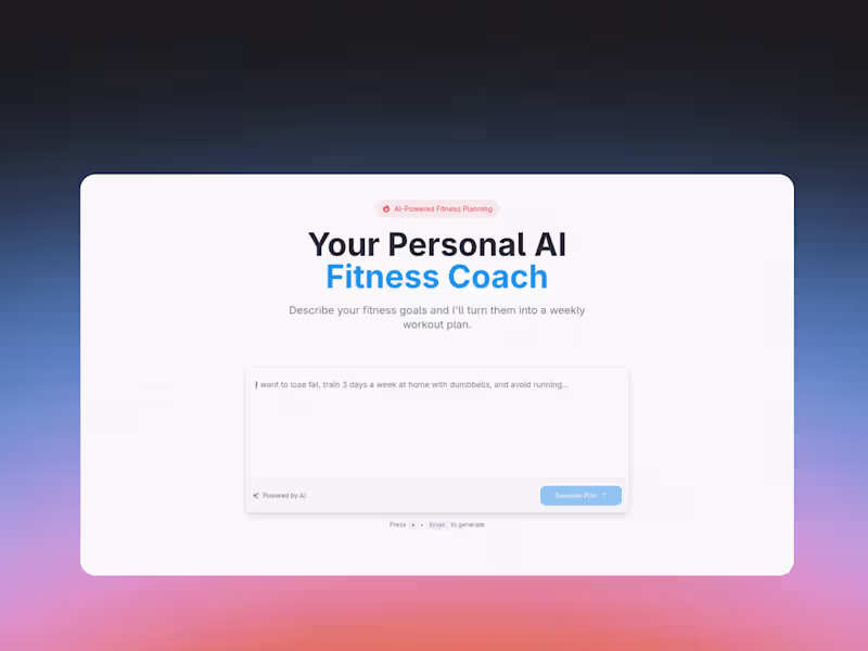 Cover image for Fitbot - Your Personal AI Fitness Coach