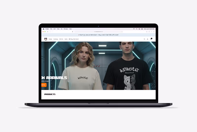 Cover image for AstroCat Shopify Store Design A futuristic eCommerce experie...