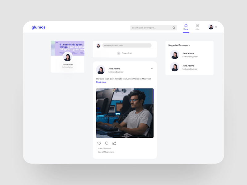 Cover image for Glumos Social Media Feature UIUX