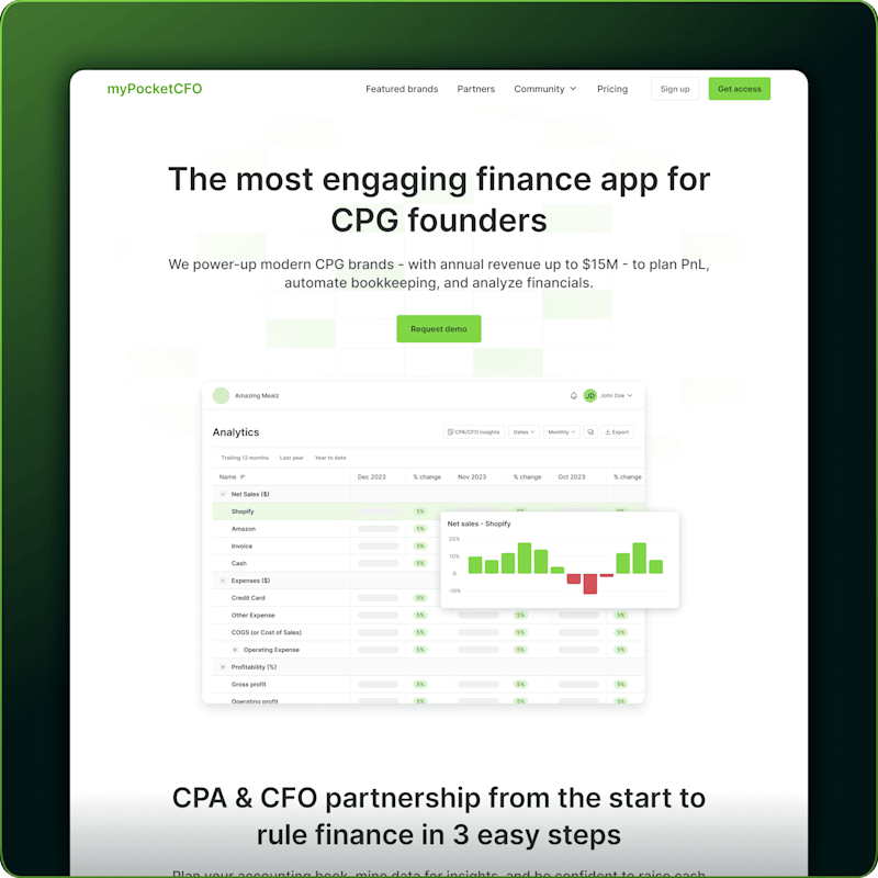 Cover image for Web app revamp for CPG-focused accounting platform